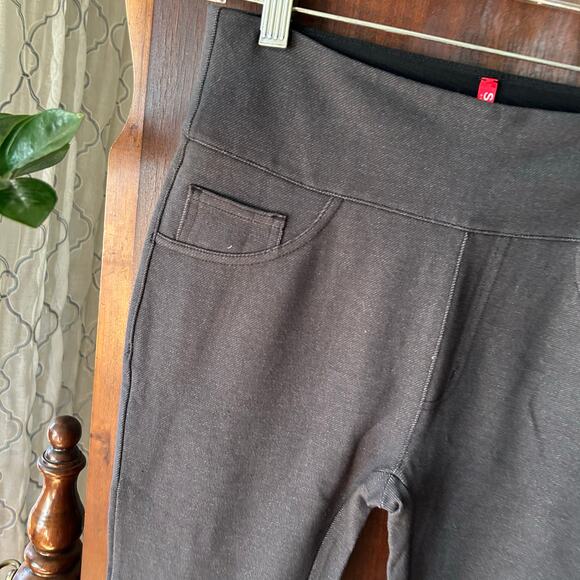New Spanx Jean-ish Ankle Leggings Size Medium Black/Gray Pull On Stretch Shaping - Picture 6 of 8